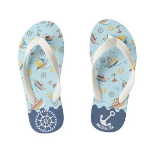 Nautisch Zee Blauw Kind Teenslippers