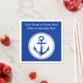 Nautisch Zee Blue Boat Anker Roping Custom #2 Servetten (Insitu)