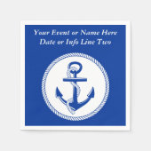 Nautisch Zee Blue Boat Anker Roping Custom #2 Servetten (Voorkant)