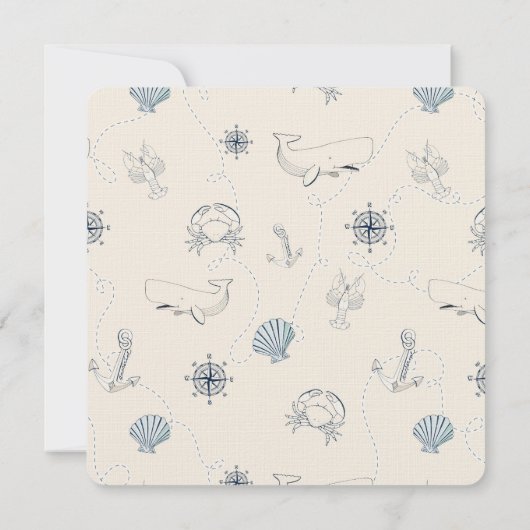 Nautisch Zee bruiloft Kaart (Achterkant)