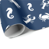 Nautisch Zee Dierenpatroonkreeft Cadeaupapier (Rol Hoek)