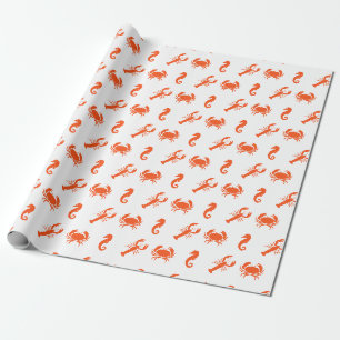 Nautisch Zee Dierenpatroonkreeft Cadeaupapier