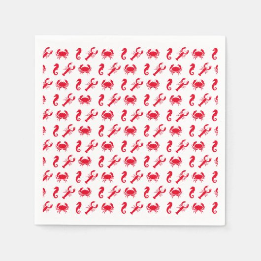 Nautisch Zee Dierenpatroonkreeft Servet (Voorkant)