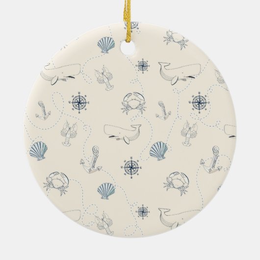 Nautisch Zee Keramisch Ornament (Achterkant)