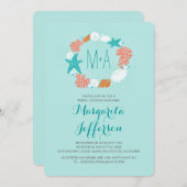 Nautisch zee krans strand vrijgezellenfeest nodigt kaart (Voorkant / Achterkant)