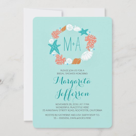 Nautisch zee krans strand vrijgezellenfeest nodigt kaart (Voorkant)