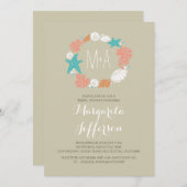 Nautisch zee krans strand vrijgezellenfeest nodigt kaart (Voorkant / Achterkant)