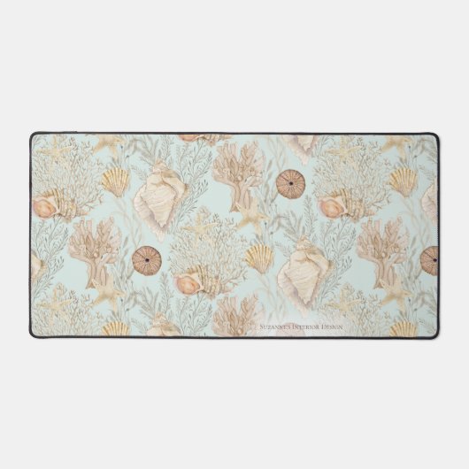 Nautisch Zee Life Ocean Turtle Seahorse Shell Navy Bureaumat (Voorkant)