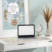 Nautisch Zee Life Ocean Turtle Seahorse Shell Navy Bureaumat