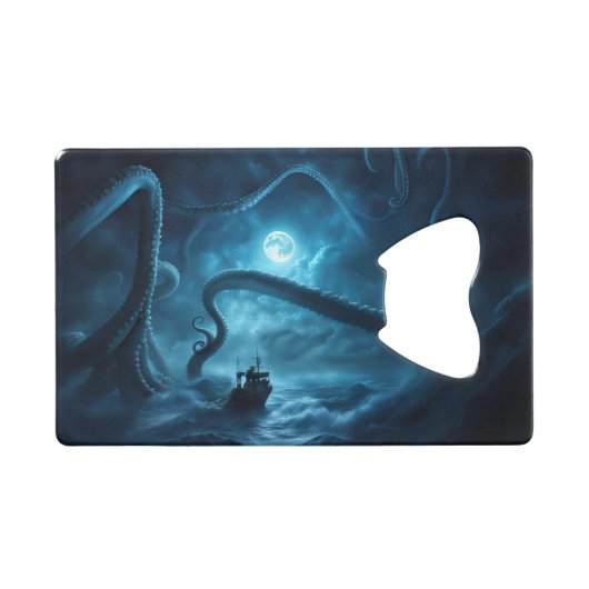 Nautisch Zee Ocean Kraken Vissen Boat Creditkaart Flessenopener (Voorkant (Horizontaal))