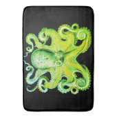 Nautisch zee Octopus badmat groene limoen (Voorkant Verticaal)