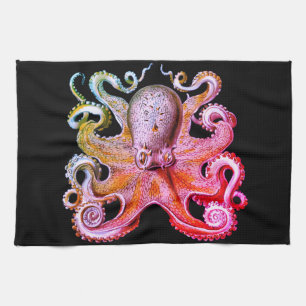 Nautisch zee Octopus decor keukenhanddoekroze Theedoek
