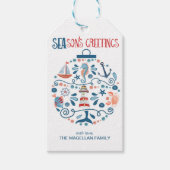 Nautisch Zee Ornament Kustkerst Cadeaulabel (Voorkant)