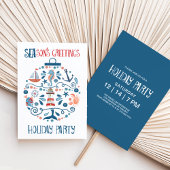 Nautisch Zee Ornament Kustkerstfeest Kaart