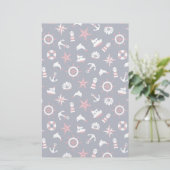 Nautisch Zee Patroon Briefpapier (Staand voorkant)