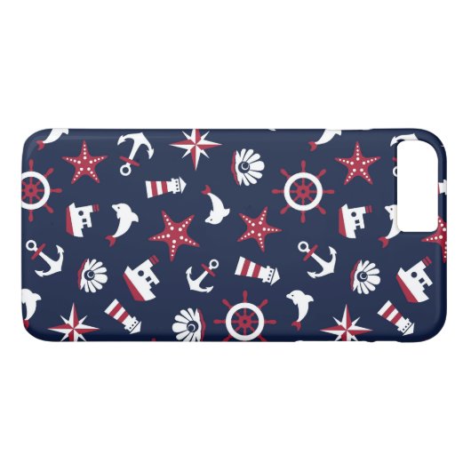 Nautisch Zee Patroon Case-Mate iPhone Case (Achterkant (Horizontaal))