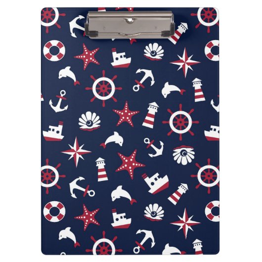Nautisch Zee Patroon Klembord (Voorkant)