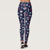 Nautisch Zee Patroon Leggings (Achterkant)