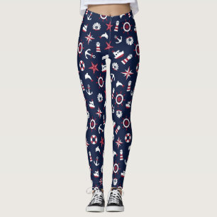 Nautisch Zee Patroon Leggings