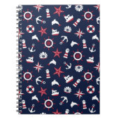Nautisch Zee Patroon Notitieboek (Voorkant)