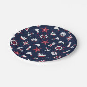 Nautisch Zee Patroon Papieren Bordje (Gekanteld)