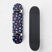 Nautisch Zee Patroon Skateboard (Voorkant)