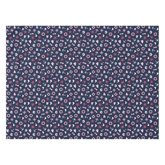 Nautisch Zee Patroon Tafelkleed (Voorkant (Horizontaal))