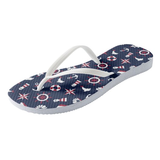 Nautisch Zee Patroon Teenslippers (Schuin)