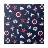 Nautisch Zee Patroon Tegeltje (Voorkant)