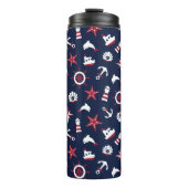 Nautisch Zee Patroon Thermosbeker (Voorkant)