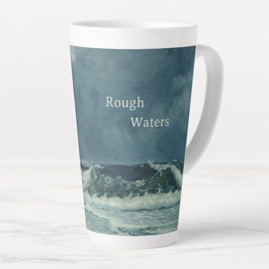 Nautisch Zee Scene Latte Mok (Rechterhoek)