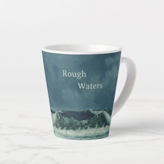 Nautisch Zee Scene Latte Mok (Rechterhoek)