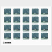 Nautisch Zee Scene Vierkante Sticker (Vel)
