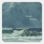 Nautisch Zee Scene Vierkante Sticker (Voorkant)