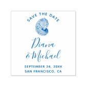 Nautisch Zee Shell SAVE THE DATE Kalligrafie Zelfinktende Stempel (Design)