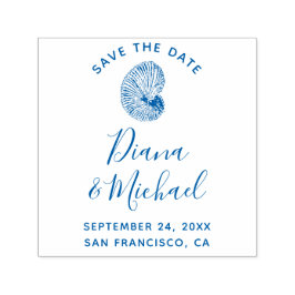 Nautisch Zee Shell SAVE THE DATE Kalligrafie Zelfinktende Stempel