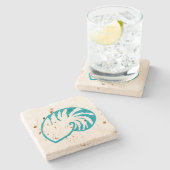 Nautisch Zee Shell Stone Drink Onderzetter Gift (Zijkant)