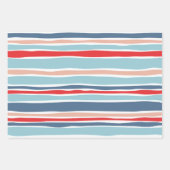 Nautisch Zee Strepen Anker Zeeschelpen Zeesterren Inpakpapier Vel (Voorkant 3)