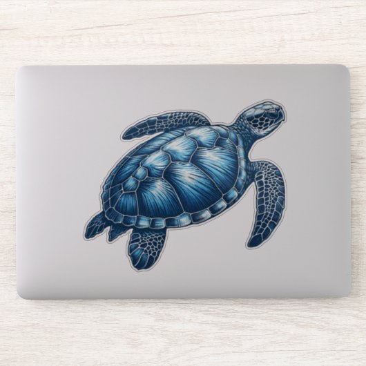 Nautisch Zee Turtle Custom-Cut Vinyl Sticker (Computer)