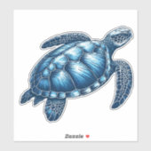 Nautisch Zee Turtle Custom-Cut Vinyl Sticker (Vel)