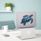 Nautisch Zee Turtle Custom-Cut Vinyl Sticker (Laptop op bureau)