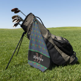 Nautisch Zee Turtle Pattern Initiaal Monogram Golfhanddoek