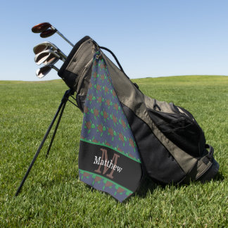 Nautisch Zee Turtle Pattern Initiaal Monogram Golfhanddoek