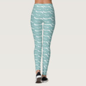 Nautisch Zee Waves Zomer Ocean Aqua Turquoise Leggings (Achterkant)