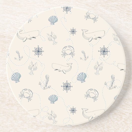 Nautisch Zee Zandsteen Onderzetter (Voorkant)