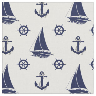 Nautisch zeeanker/wiel/zweefboot silhouet stof