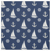 Nautisch zeeanker/wiel/zweefboot silhouet stof (Swatch)