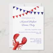 Nautisch zeedieren diner zomerfeest kaart (Voorkant)