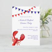 Nautisch zeedieren diner zomerfeest kaart (Staand voorkant)