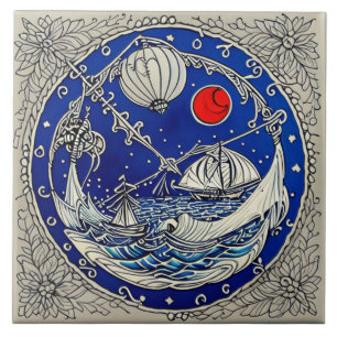 Nautisch zeeleven traditioneel keramisch kunst nr. tegeltje